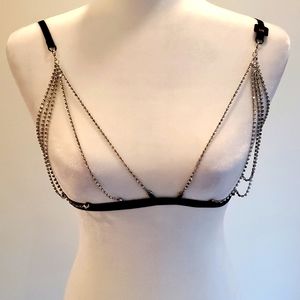 NWT La Senza Rhinstone Chain Bralette Size Large